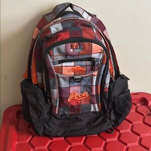 Roots Red and Black Backpack Sporty Casual Design